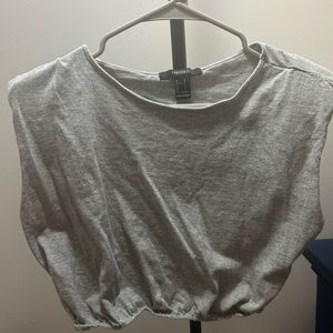 Grey top with shoulder pads